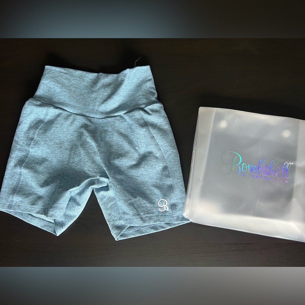 Bombshell Sportswear- Straight Up shorts - Size Small - Color Baby blue